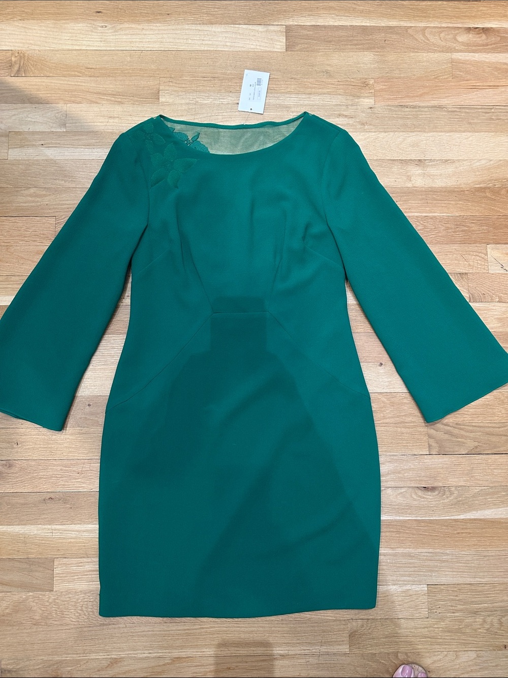 Trina Turk Teal Green Long Sleeve Sheath Dress NEW with tag!